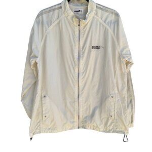 Puma Vintage Mens Beige Lightweight Full-Zip Unlined Long Sleeve Pocket Jacket